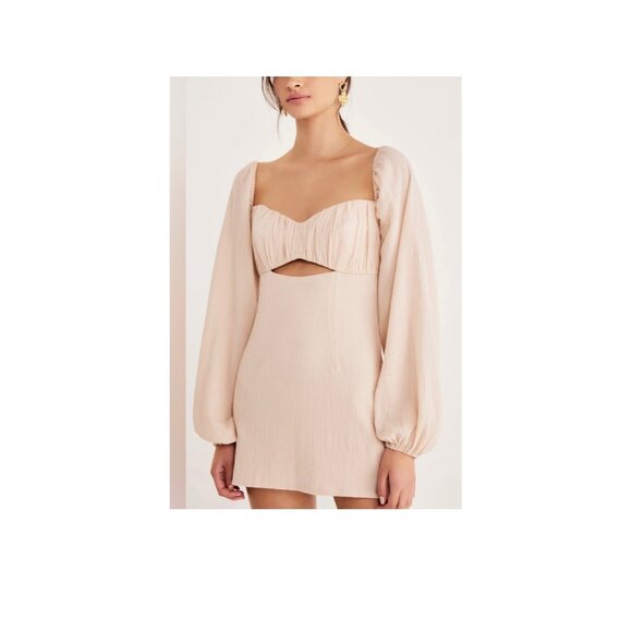 Rumer NWT Camille Mini Dress Sz XS Nude - Picture 2 of 10